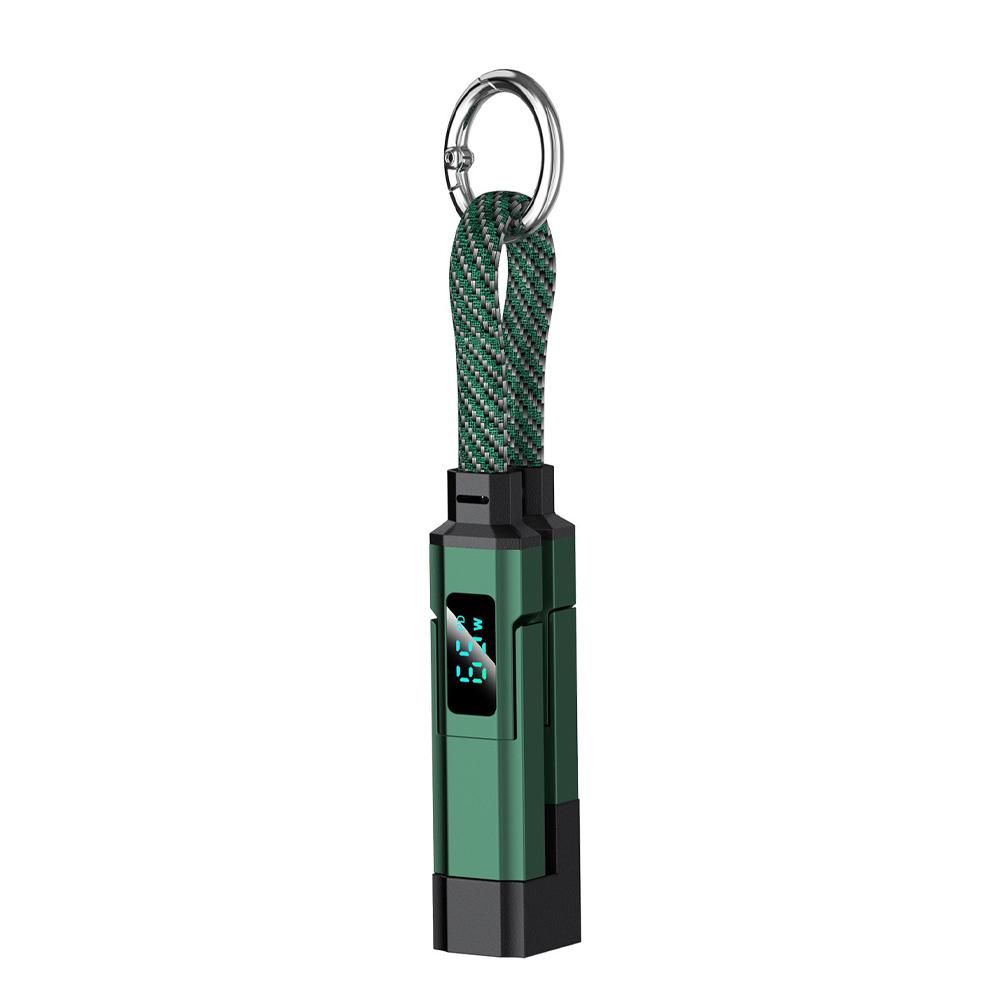 

4-in-1 Lanyard Digital Display Fast Charging Data Cable Equipped With TYPE-C Two To Two Mobile Phone 65W+27W Fast Charging зелёный