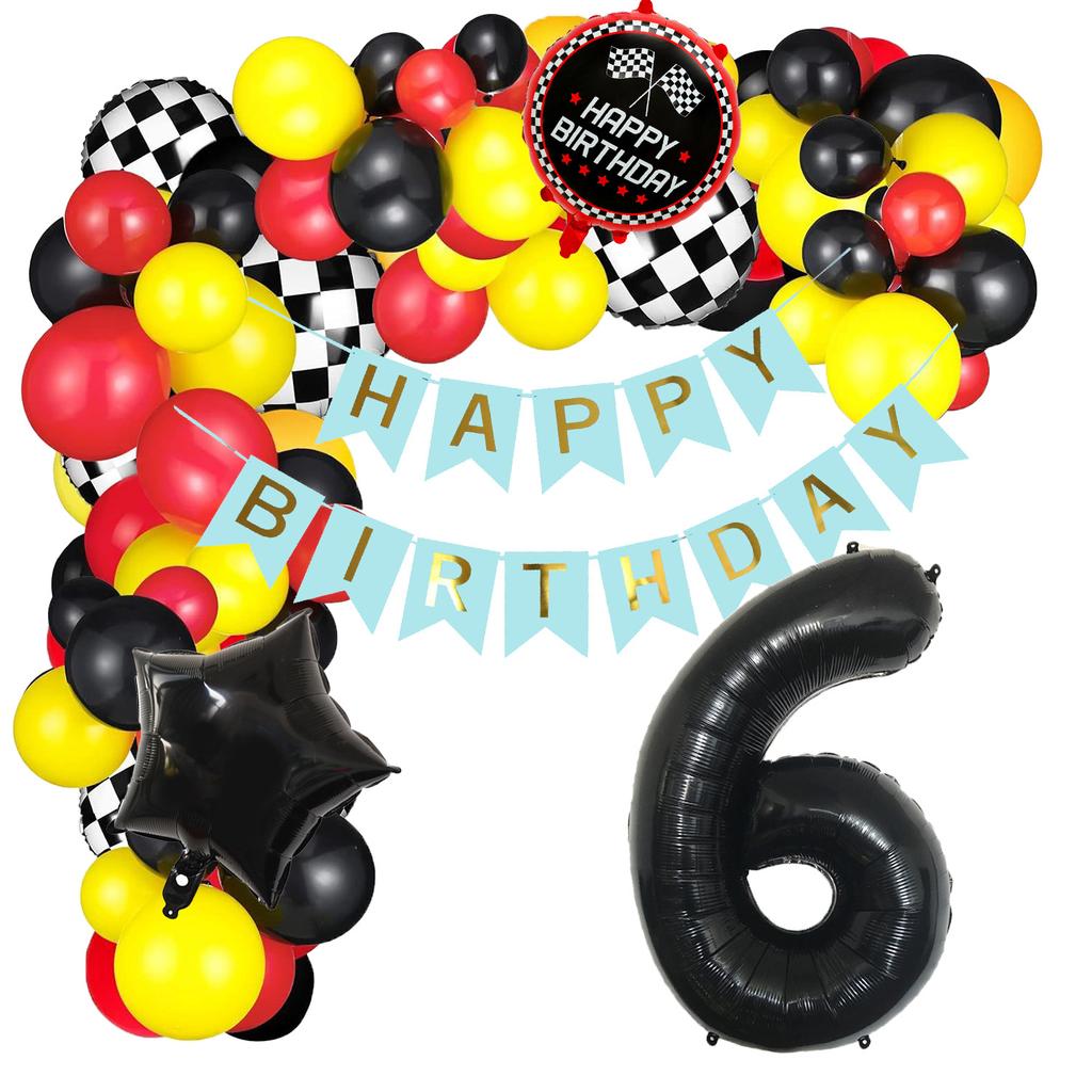 Racing Theme Birthday Balloon 32 Inch Digital Balloon Wreath Set Party Decoration Supplies