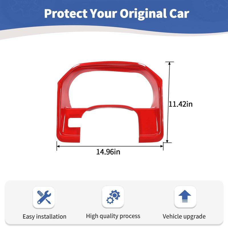 Red Dashboard Instrument Cluster Trim Cover For 2014–2017 Truck Interior Enhancement