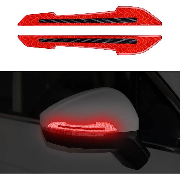 RUANTE Universal Car Reflective Stickers Super Reflectives Rearview Mirror Trim Stickers Cars Anti-Collision Strips Reflection Warning Decals