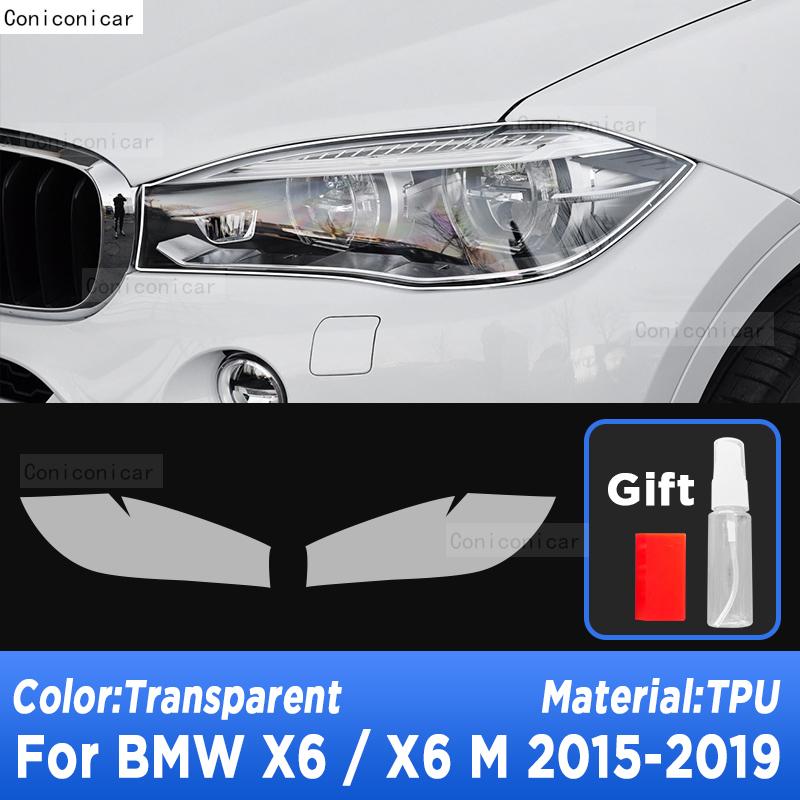 Für BMW X6 X6M F16 G06 F96 2015- Auto Außen Scheinwerfer Kratzfest Frontleuchte Transparentes TPU Schutzfolie Zubehör