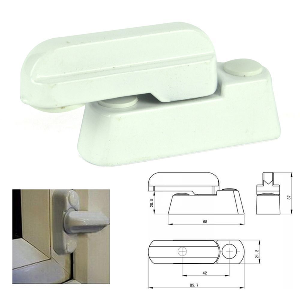 Secure Home Anti-theft Door Hasp Plastic Steel Sliding Windows Children Lock T-lock
