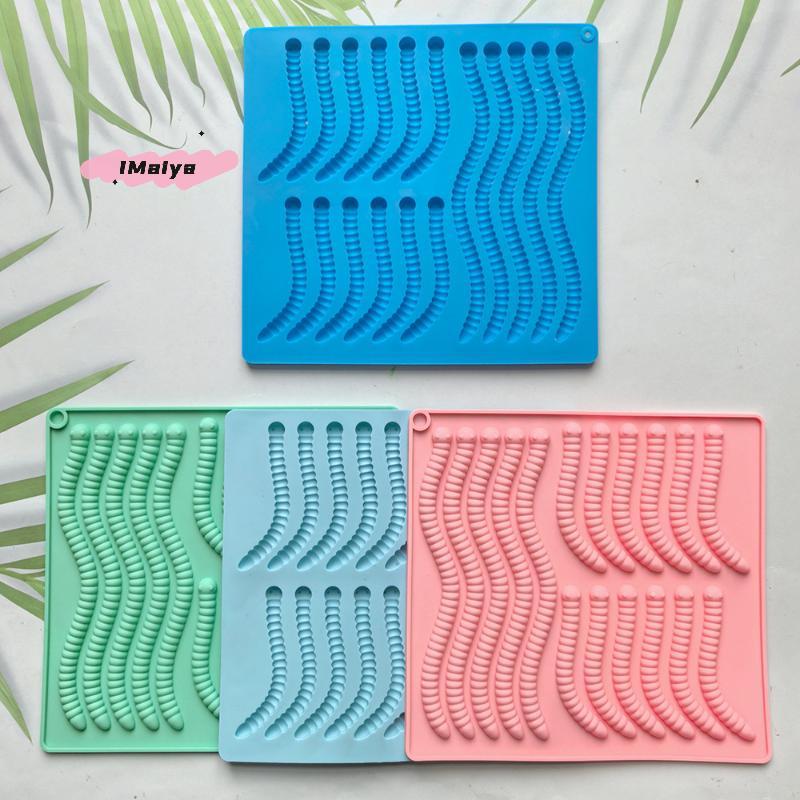 1Pc Silicone Mold for Worm Soft Candy DIY Chocolate Pudding Biscuit Ice Grid Tray Kitchen Baking Tools