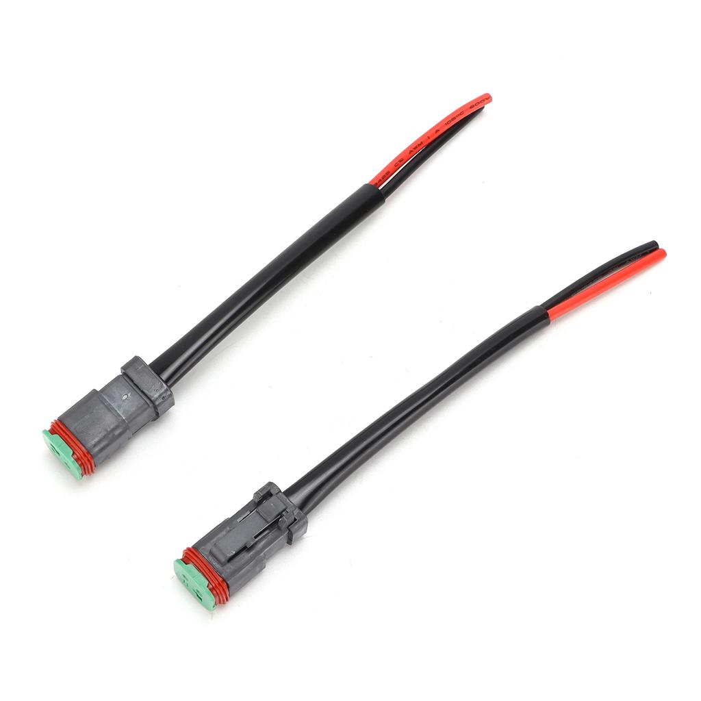 2pcs DT 2Pin Male Female Wiring Harness Connector IP68 Waterproof for LED Work Lamp Light Bar