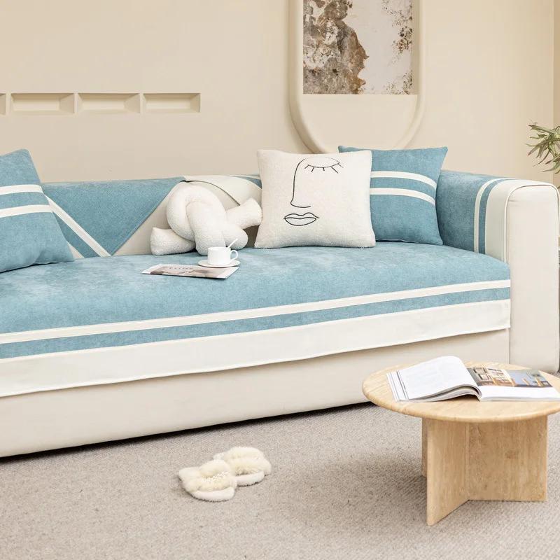 

Подушка для дивана Nordic Light Luxury Modern Four Seasons Universal New 2023 года, чехол для подушки в полоску цвета хаки, полотенце 45x45mx1 pillowcase