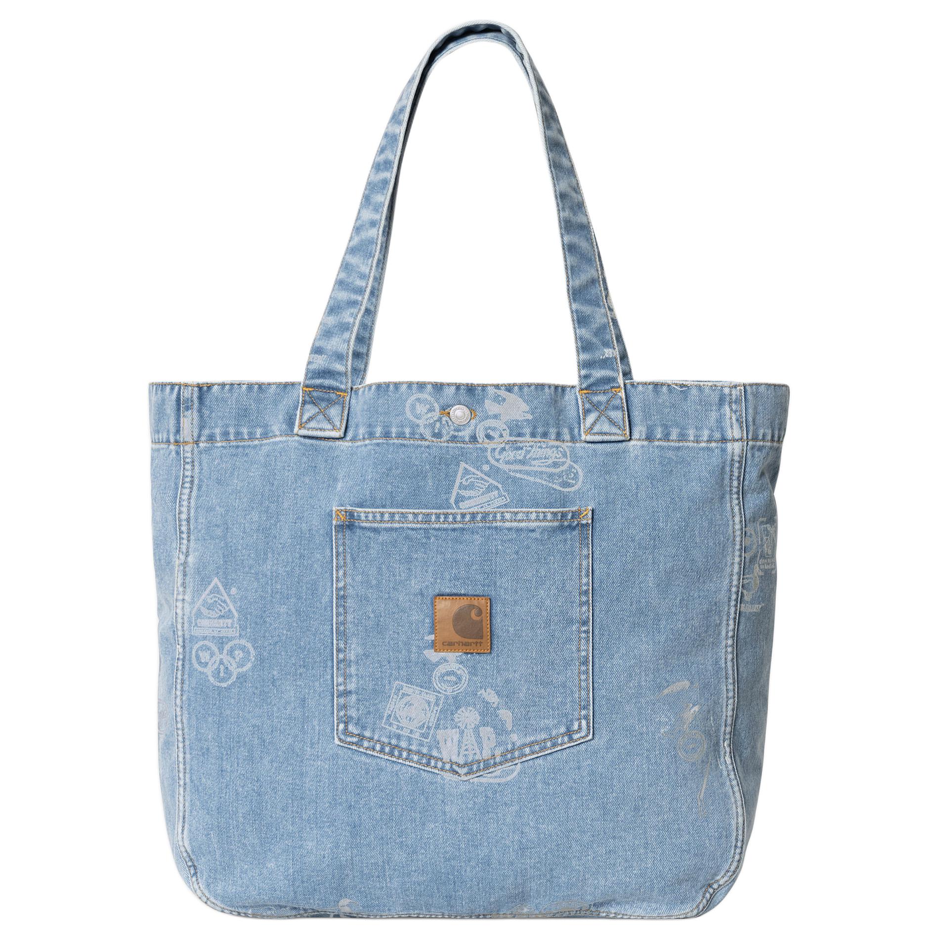

Новая 100% хлопковая сумка-тоут Carhartt WIP, хозяйственная сумка, сумка через плечо, дамская сумка, обычная мужская синяя I033740-2LN-35 42.9*15.0*43.9CM