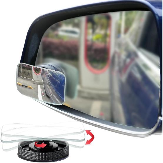 

Suction Cup Blind Spot Mirror, Ampper HD Glass Frameless Removable Convex Wide Angle Rear View Mirror (Rectangular, Pack of 2) Rectangular