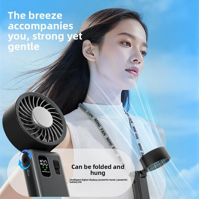 Ventilador de mano portátil recargable por USB con función de enfriamiento plegable de alta potencia