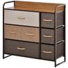 Chest of Drawers Cabinet with 7 Drawers Made of Linen, Drawer Cabinet with Metal Frame for Living Room, 80x29x78.5 Cm