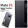Huawei Mate X5 Phone Case, Mate X5 Foldable Screen Phone Leather Collector's Edition Stand Anti-Drop Case Front Cover Leather Case Classic Black
