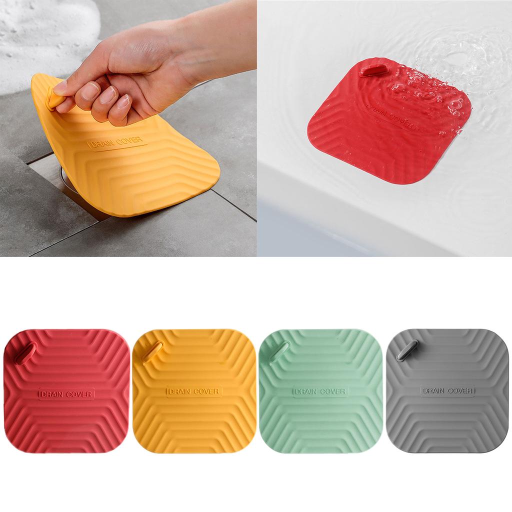 Kitchen Sink Drain Stopper Square Silicone Floor Drain Cover with Handle for Sinks and Floor Drains Universal Easy Use
