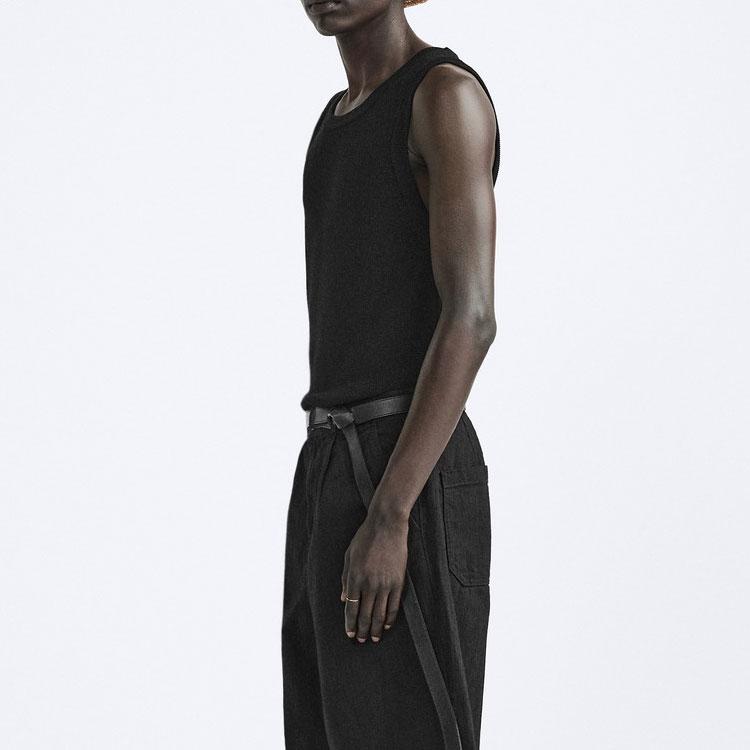 Zara Plain Simple Round Neck Sleeveless Vest Men Tops Black 3166407-800