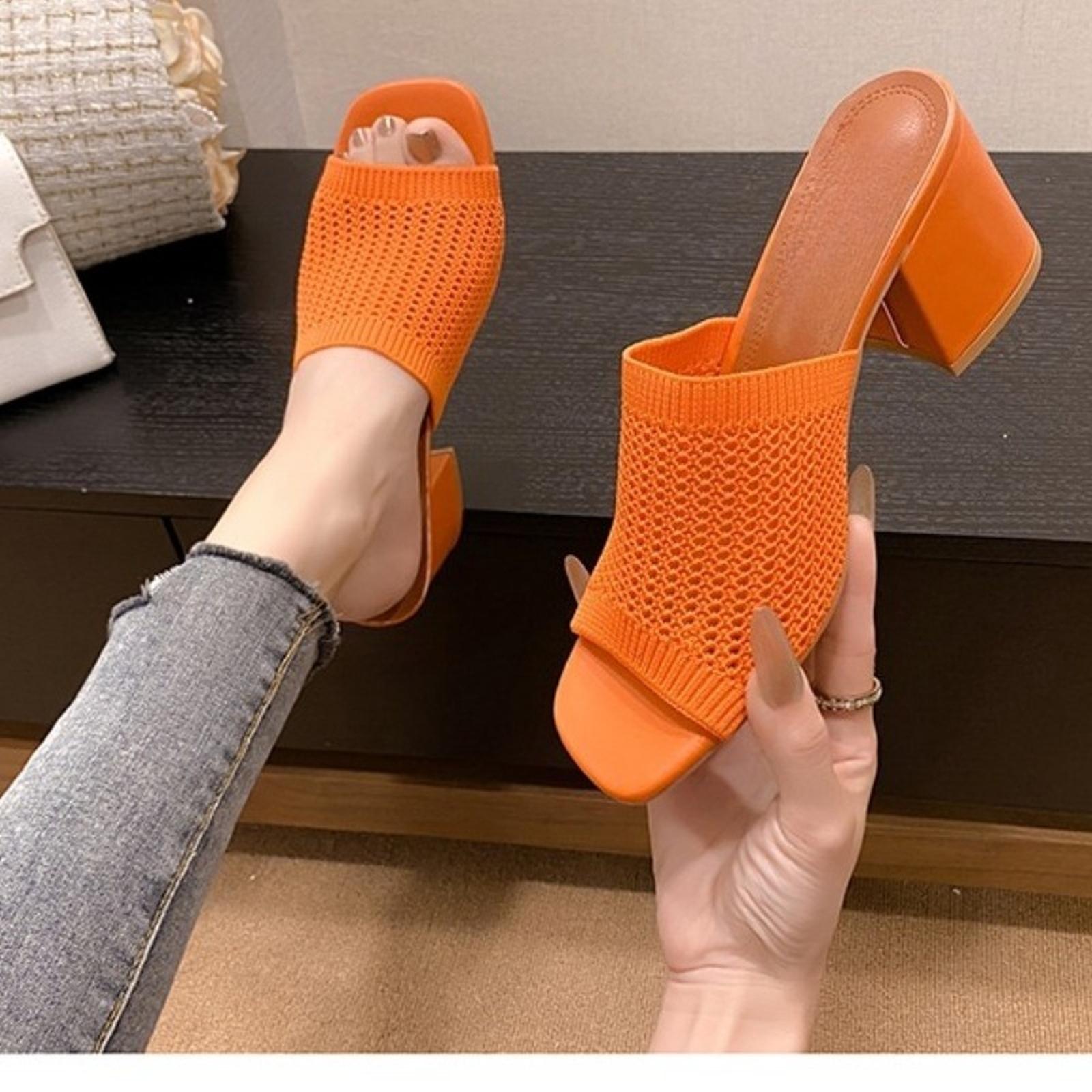 Women s Plus Size Sandals - Summer New Breathable One-Strap European Fashion 36 шафрановый 1990₽