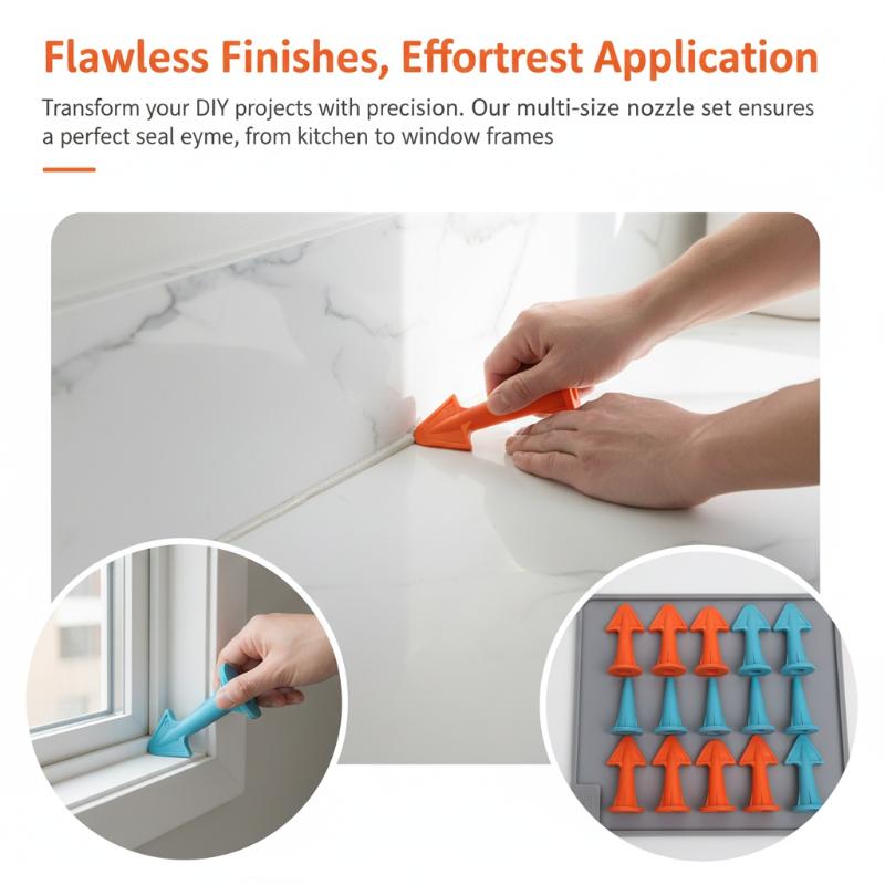 Silicone Sealant Nozzle Scraper Home Improvement Caulking Spreader Tool for Floor Joint Repair Versatile Applicator Set