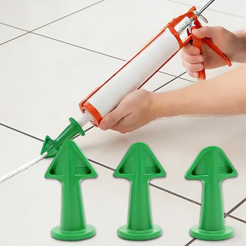 3Pcs/set Caulk Tip Tool Caulking Tips Set Silicone Caulk Applicator Tools Reusable Nozzles for Finishing Grout and Sealant