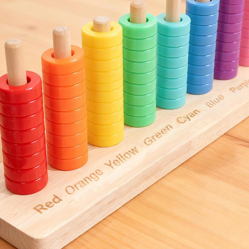 Wooden Color Sorting Stacking Matching Game Logical Thinking Educational for Age 3-6 Years Birthday