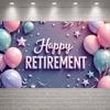 Retirement Background 3D Text Design Retirement Party Banner Retirement Backdrop Balloon Design