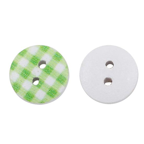 100Pcs Checker Dots Mixed Round Shape Buttons DIY Craft for Scrapbooking