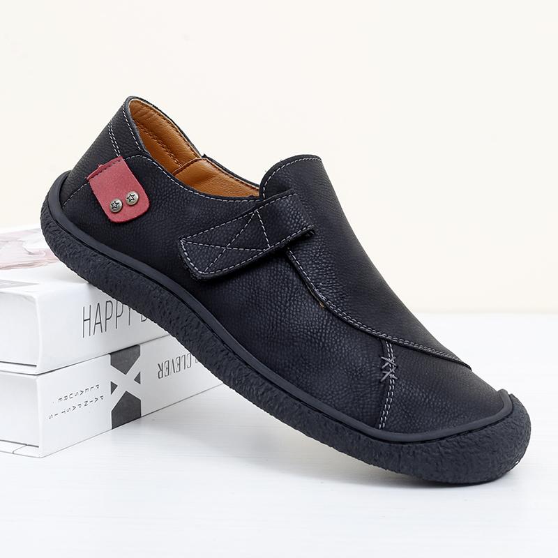 Genuine Leather Mens Walking Shoes Fashion Handmade Man Casual Driving Shoes Vintage Style Male Hiking Footwear Outdoor Loafers