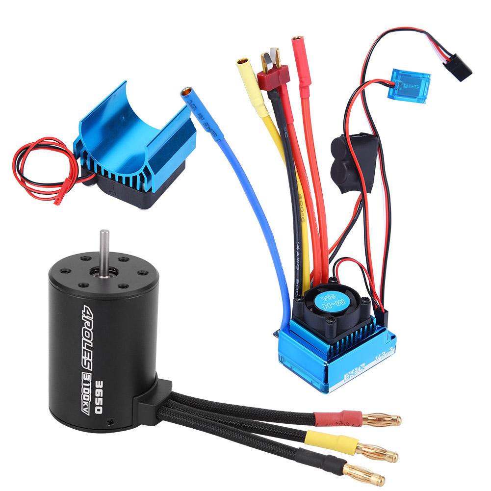 Silnik 3650 3100Kv Bezszczotkowy Zestaw Radiatora ESC do Modelu Samochodu RC 1:10 Akcesorium(60A )