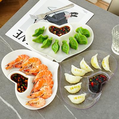 Chip And Dip Serving Set Divided Serving Platter Sushi Plates with Sauce Section Cheeses Serving Tray for Dumpling Appetizer Taco Sushi