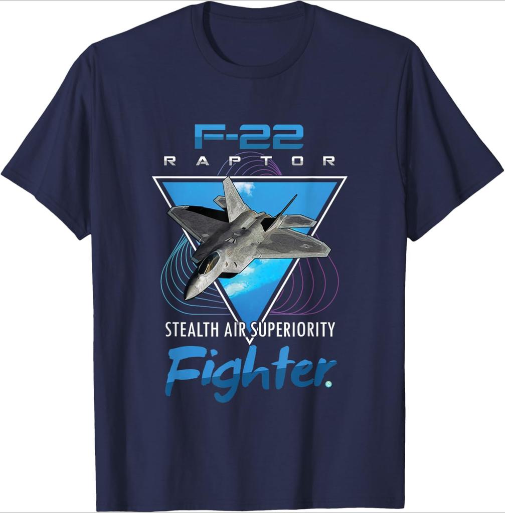 F22 Raptor Stealth Fighter Jet pattern design100 cotton summer Oneck short sleeve casual printed mens Tshirt