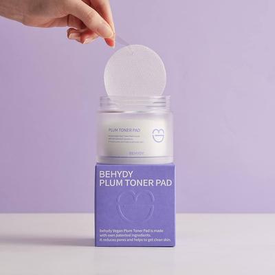 PLUM TONER PAD 150ml (60pads) , Moisturising, Kbeauty, Korean Cosmetics, Sample