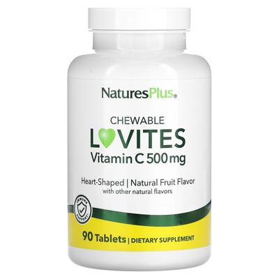 Chewable Lovites, Vitamin C, Natural Fruit, 500Mg, 90 Tablets