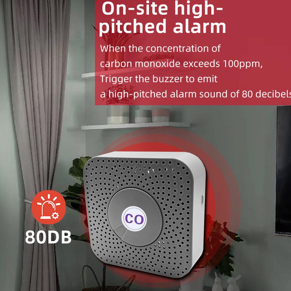 Tuya ZigBee CO-Detektor Tragbarer Kohlenmonoxid-Tester Multifunktionales Kohlenmonoxid-Konzentrationsmessgerät