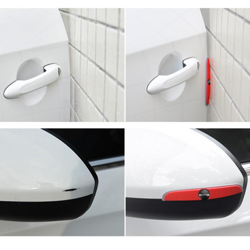AAVQ1 4Pcs Car Anti-Collision Strip Car Door Anti-Scratch Protector Stickers For Mercedes Benz AMG Smart W205 C300 W203 W206 W108 W124