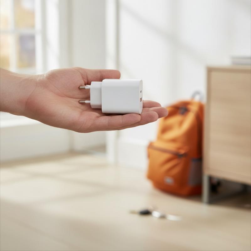 USB nabíječka Rychlé nabíjení 2 porty PD QC 3.0 Typ C Nabíječka Evropský rychlonabíjecí adaptér pro nabíjení telefonu