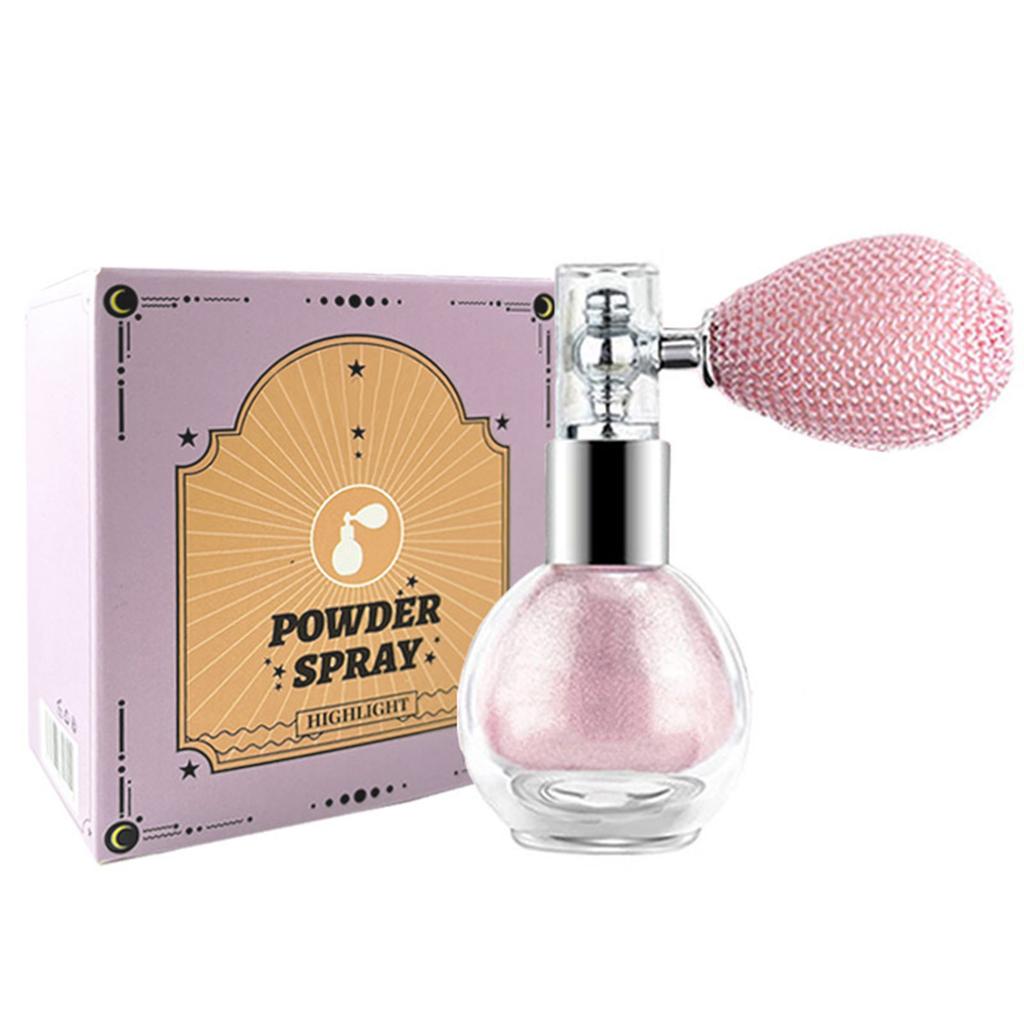 Highlighter Spray with Shimmer Powder, Glitter Mist for Body Face & Hair, Long-Lasting Gloss Makeup