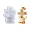 Religious-themed cross and dove candle mold, exquisitely detailed sacred object, handmade DIY faith candle, decoration for relig