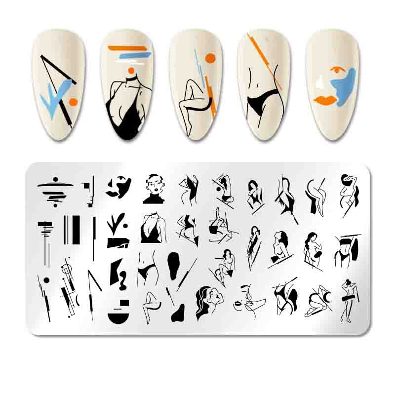 6*12CM Nail Stamping Plate Round Rectangle Leopard Stainless Steel Nail Art Image Stamp Stencils