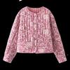 European & American Women's Floral Cotton Cardigan Jacket with Round Neck