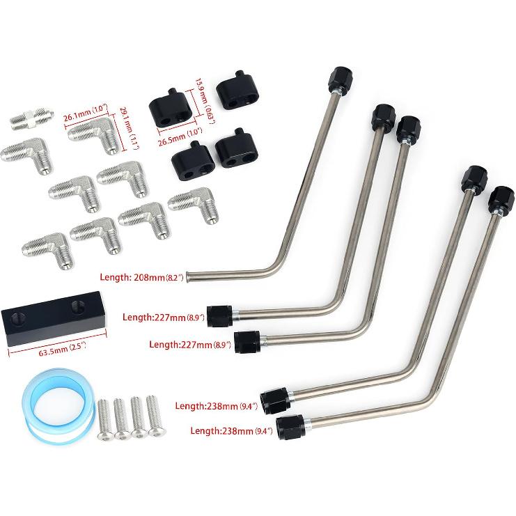 AN4 Fuel Brake Line, LS Stainless Coolant Crossover Steam Vent Kit Compatible with LS1, LS2, LS3, LS6, LS7, LS9, LSX LS Coolant Crossover Steam Vent
