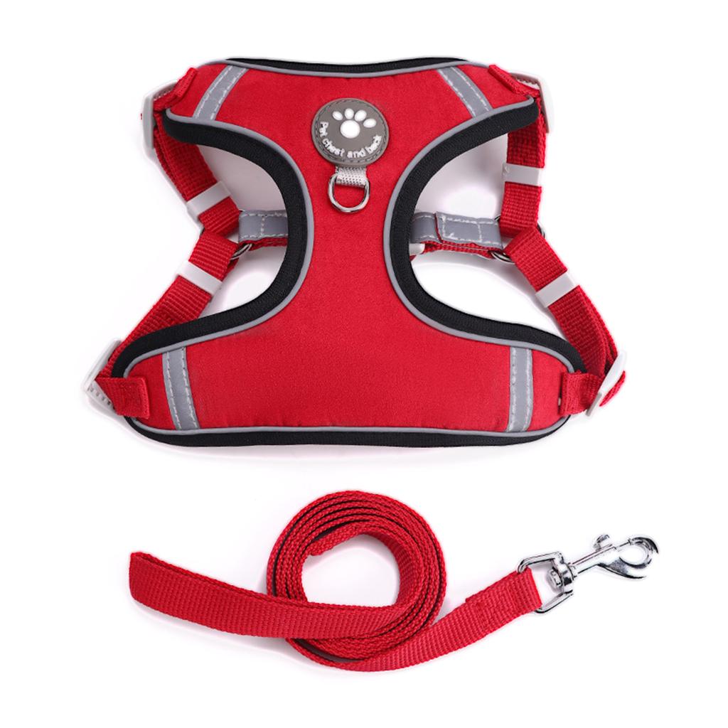 Dog Breathable- Vest Collar Soft Chest Reflective Strap for Small Medium Large Pets Soft Rope with Traction-Hook