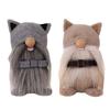 Cute Grey And Brown Plush Cat Stuffed Toy Decorative Accent For Farmhouse Style