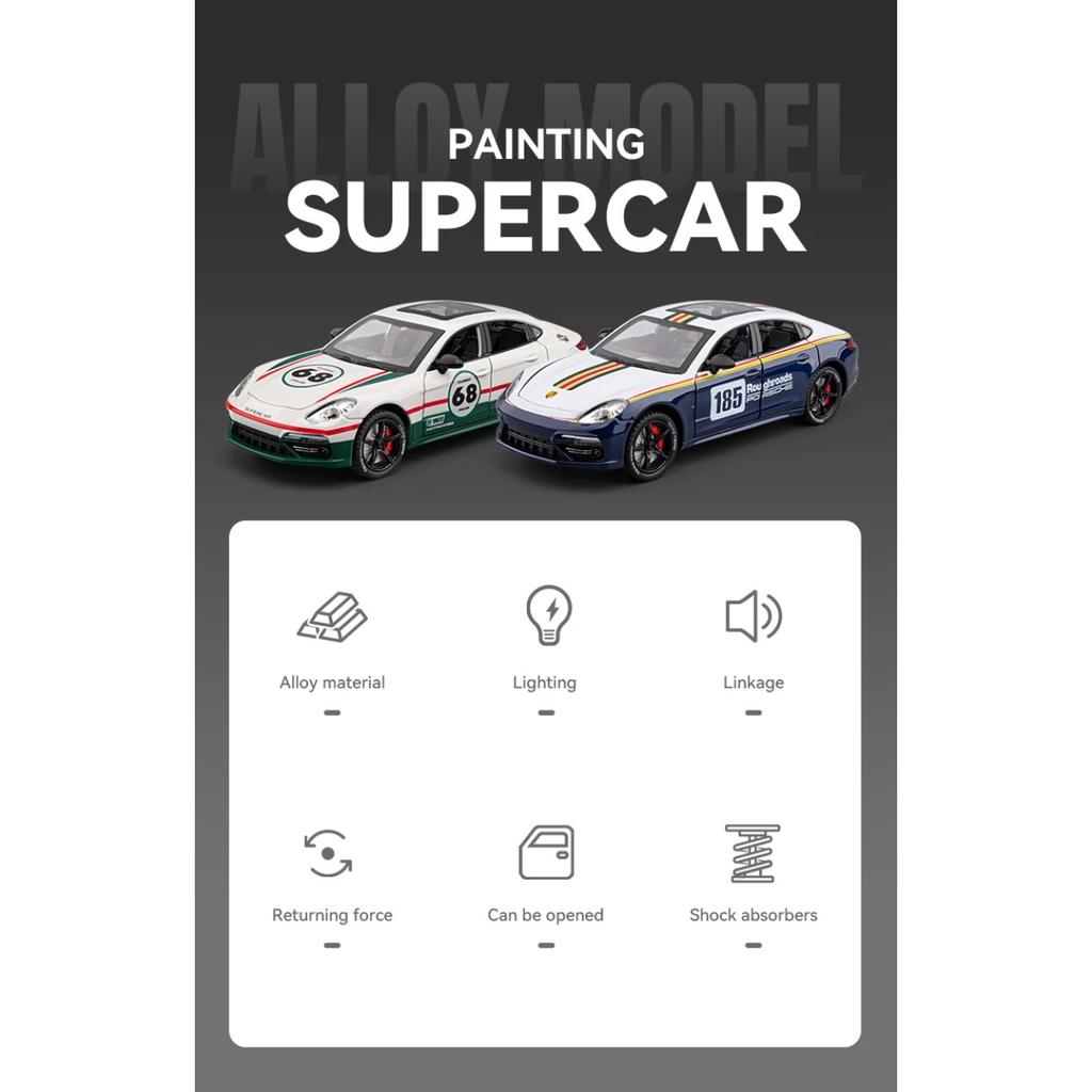 Spray 1/24 Porsche Panamera Track Edition Super Sport Car Alloy Metal Diecast Model Car with Light Pull Back Holiday Gift Friend