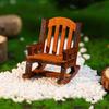 Mini Rocking Chair Ornament 1:12 Scale Premium Synthetic Wood Lightweight Miniature Furniture Fairy Garden Photography Props
