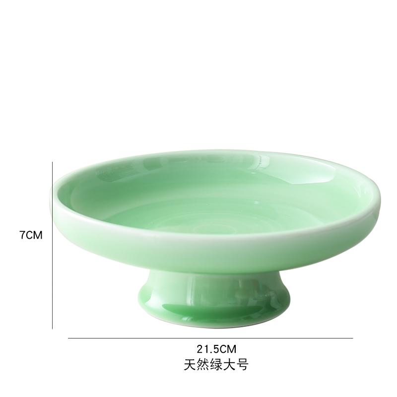 Ceramic Plate Fruit Tray Stilt Refreshment Tray Hand Painted Plum Decoration Plate Dessert Snack Dishes Salad Bowl Tableware