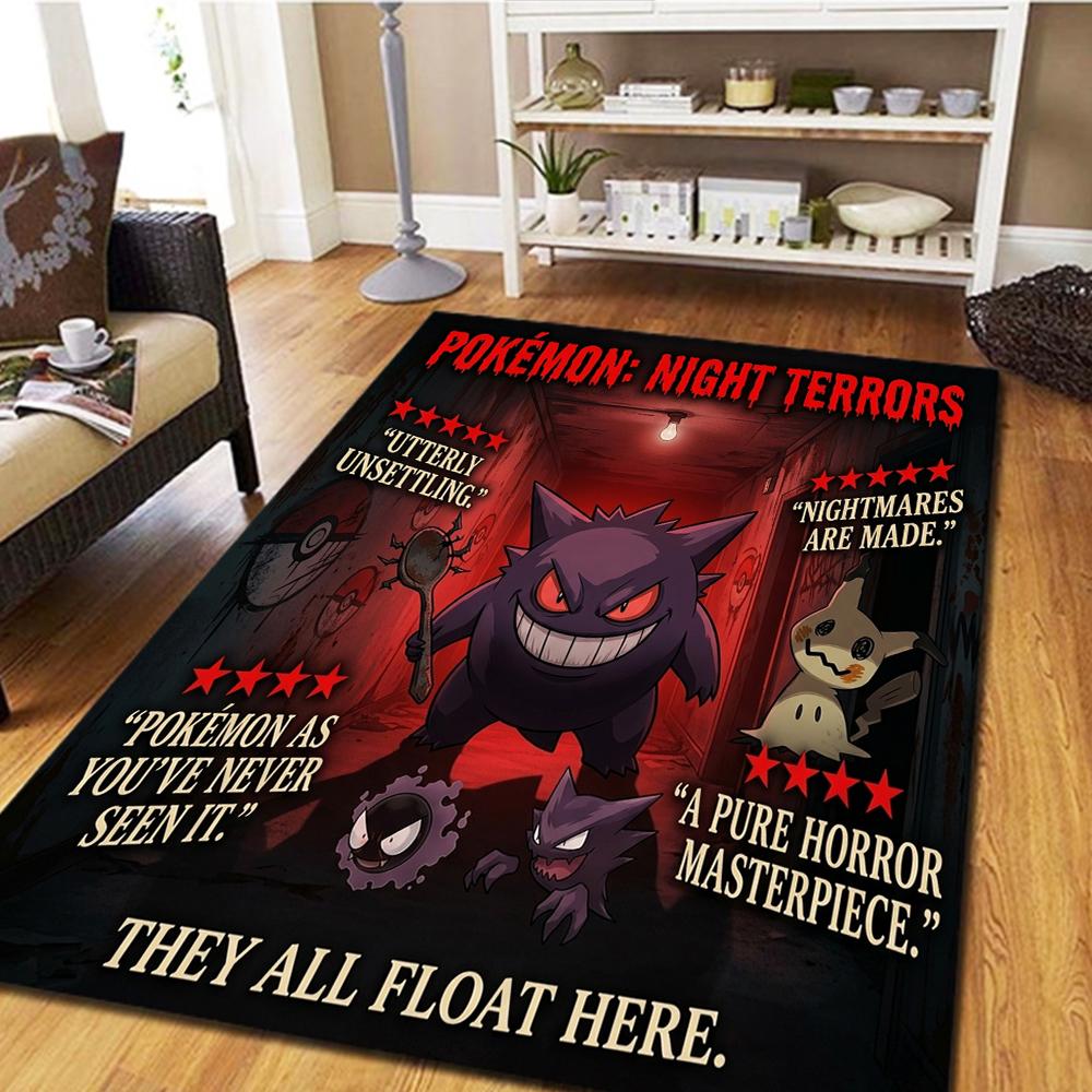 Pokemon Bedroom Living Room Carpet, Home Decor Cool Movie Mat Play Floor Rug -HE46