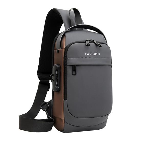 Anti-theft Crossbody Bag Shoulder Backpack with USB Charging Port Waterproof Sports Sling with Lock for Men And Women Travel Camping Daily Use