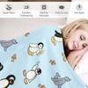 Noot Pingu and Friends Throw Blanket Soft Plush Plaid Cute Blanket Plaid Summer Blanket