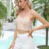 Women's Decorative French Retro Backless To Cover The Side Breasts Bustier Outside The Thin Section of The Mesh Anti-glare Sequins Small Vest