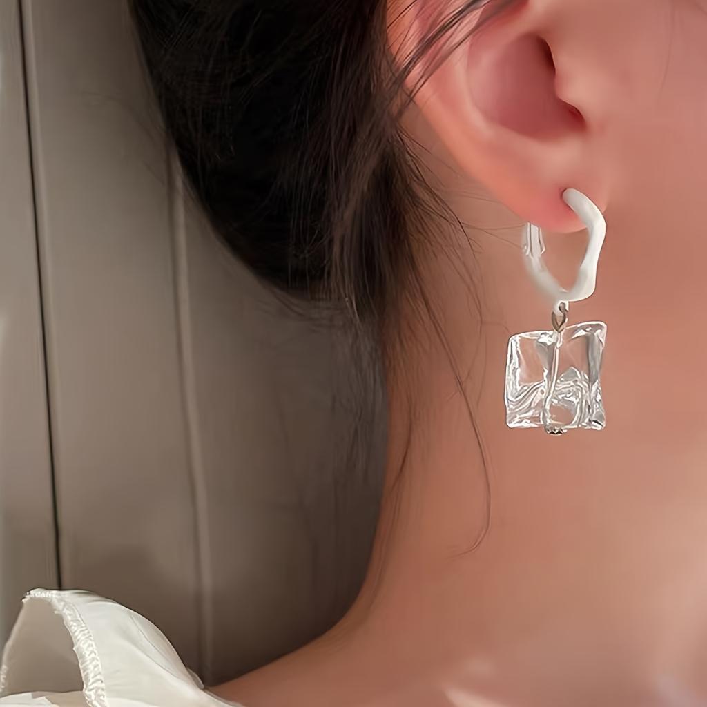 Elegant Irregular Transparent Acrylic Dangle Earrings Y2K Drop Earrings Cute Sweet Earrings Jewelry For Women