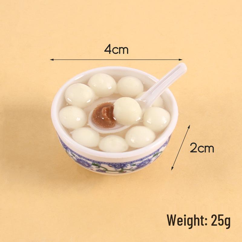 

4cm Blue & White Sugar Bowl Edible Toy Refrigerator Magnet - Mini Chinese Trendy Style Simulation Food Decoration Diameter 4cm