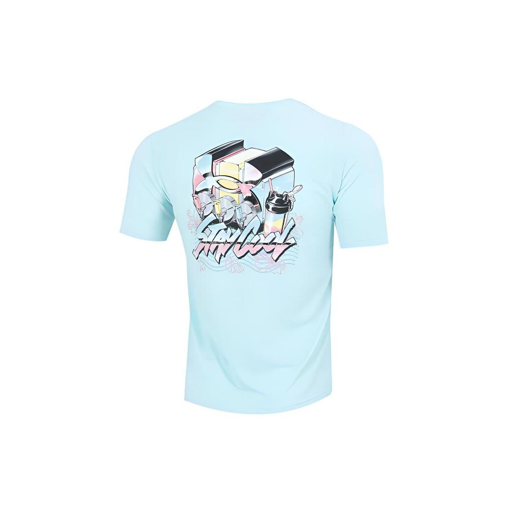 Under Armour Sports Casual Letter Crew Neck T-Shirt Men Tops Blue 1361679-441