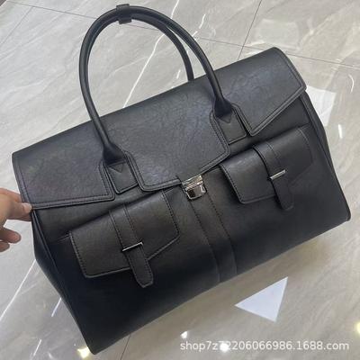 Tessuto in pelle Multitasche grande capacità Borsa a shopper portatile Da uomo e da donna Spalla Borsa a tracolla Moda versatile Pendolarismo