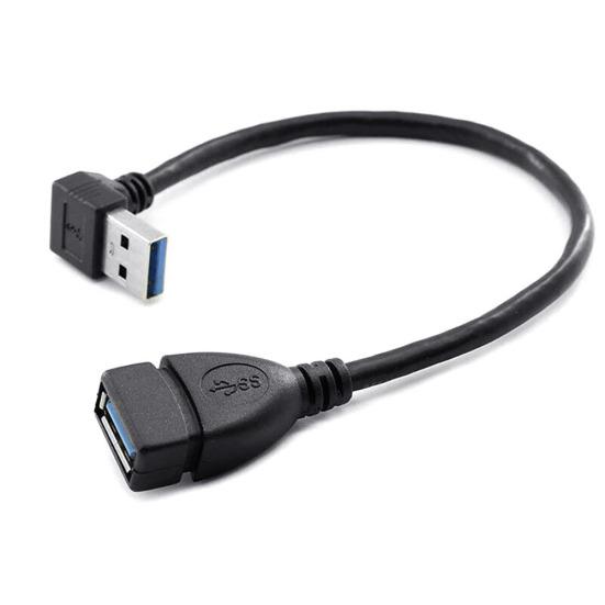 USB 3.0 Type A 90 Degree Right Angled Male To Female Extension Adapter Cable